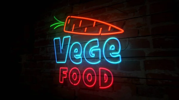 Vege food neon — Stock Photo, Image