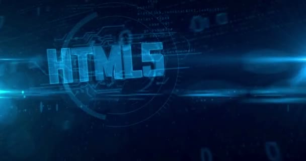 Html5 Glödande Hologram Intro Dynamisk Digital Bakgrund Modernt Och Futuristiskt — Stockvideo