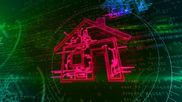 Intelligent house IOT concept 3d illustration