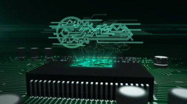 Siber anahtar hologramı ile gemide Cpu