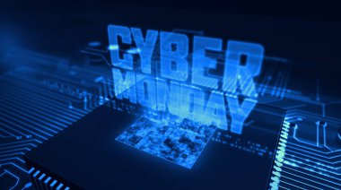 Siber pazartesi hologramı ile gemide Cpu