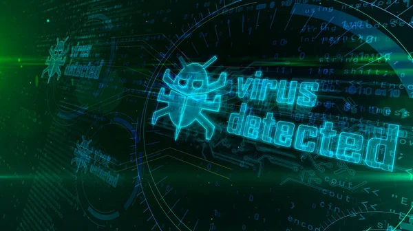 Virus detekteret hologram koncept - Stock-foto