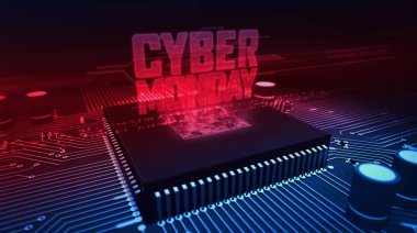 Siber pazartesi hologramı ile gemide Cpu