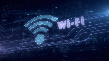 Wifi iletişim mavi hologram