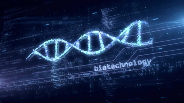 Bioteknik och DNA Helix hologram — Stockfoto