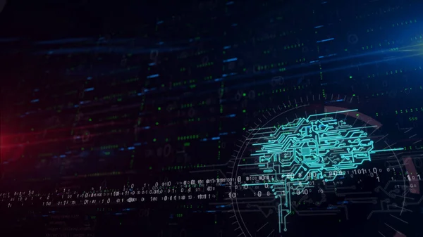 Cybernetic brain lower thirds background