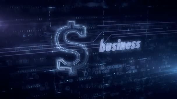 Dollar Symbol Hologramm Animation Modernes Konzept Von Geld Wirtschaft Marketing — Stockvideo