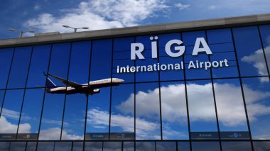 Riga'ya iniş uçağı terminale yansıtTı