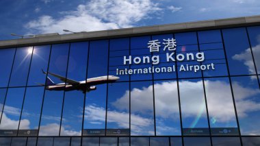 Hong Kong 'a inen uçak terminale yansıdı.