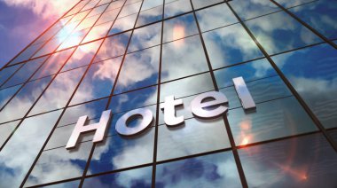 Aynalı gökdelenli bir otel cam gökdeleni.