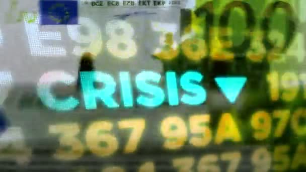 Kryzys Recesja Rynki Akcji Dół Stagnacja Finansowa Globalny Spadek Działalności — Wideo stockowe