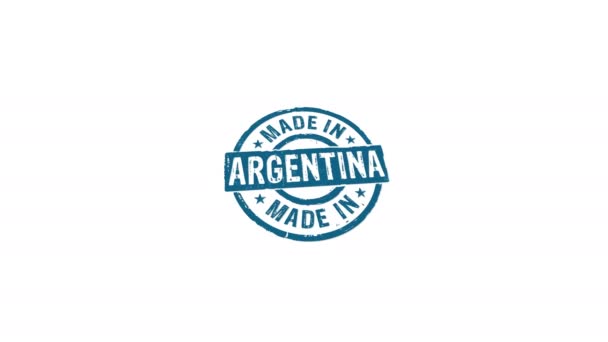 Hecho Argentina Sello Estampado Mano Impacto Animación Aislada Fábrica Negocio — Vídeos de Stock