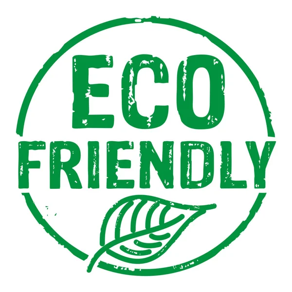 Icônes Vectorielles Timbre Grunge Respectueux Environnement Écologie Bio Naturel Style — Image vectorielle