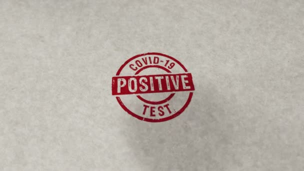 Covid Coronavirus Test Positive Stamp Loopable Seamless Animation Hand Stamping — Stock Video