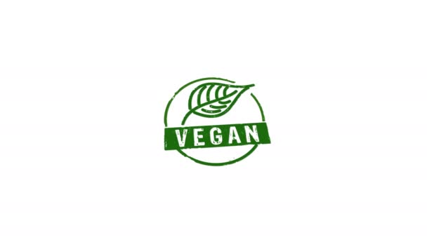 Carimbo Vegan Mão Carimbar Impacto Animação Isolada Estilo Vida Ecologia — Vídeo de Stock