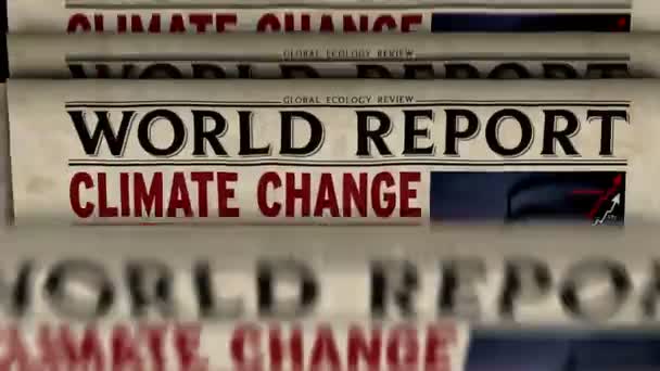 Relatório Mundial Sobre Alterações Climáticas Aquecimento Global Ecologia Notícias Sobre — Vídeo de Stock