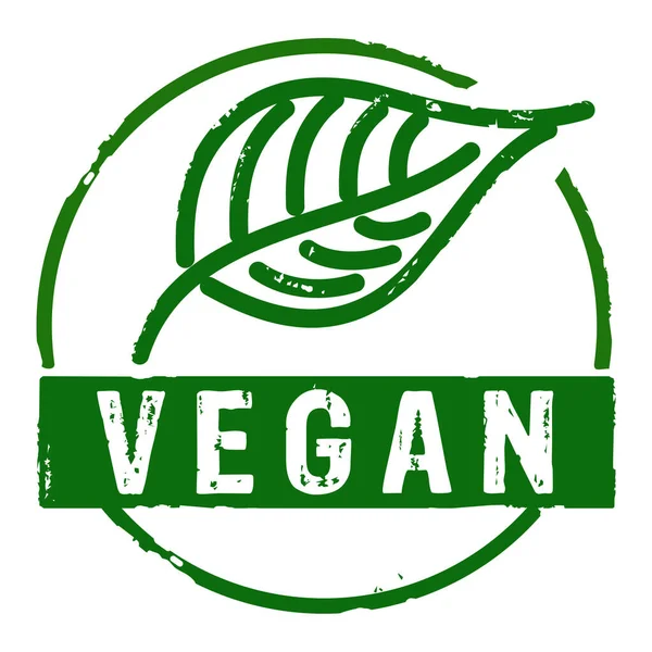 Vegan Grunge Timbre Icônes Vectorielles Style Vie Écologie Bio Aliments — Image vectorielle