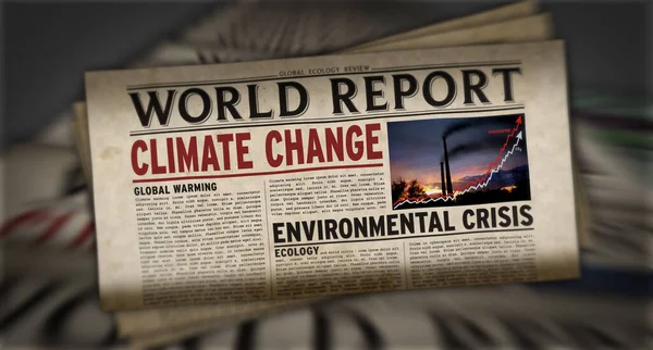 Éghajlatváltozási Világjelentés Globális Felmelegedés Ökológia Környezeti Krízis Hírek Napi Újság — Stock Fotó
