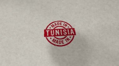 Tunus pulu kıvrımlı ve kusursuz animasyon. El damgası darbesi. Fabrika, üretim ve üretim ülkesi 3 boyutlu döngü kavramı.