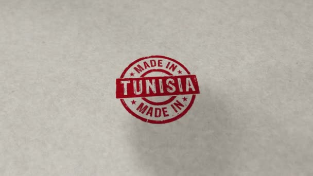 Made Tunisia Timbro Animazioni Loop Senza Soluzione Continuità Impatto Timbratura — Video Stock