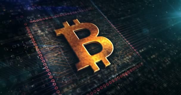 Kryptoměna Bitcoinů Virtuální Peníze Kybernetický Byznys Bankovnictví Ekonomika Digitální Finance — Stock video