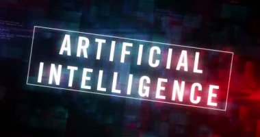 Yapay Zeka, dijital makine öğrenimi, ai, endüstri 4.0 ve siber beyin fütüristik kavramı. Soyut 3D görüntüleme döngüsü ve kusursuz animasyon. Siber uzayda sanal uçuş.