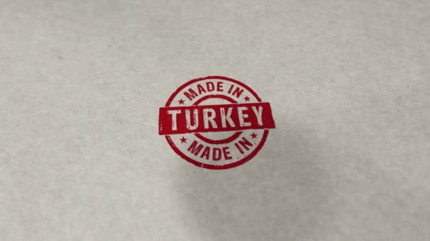 Tillverkad Turkiet Stämpel Loopable Och Sömlös Animation Handstämpling Kollision Fabriks — Stockvideo