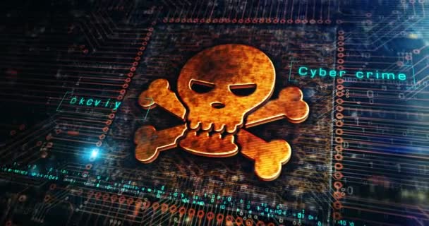 Cybercriminaliteit Inbreuk Beveiliging Hacken Van Computerbeveiliging Piraterij Diefstal Van Gegevens — Stockvideo