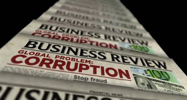 Korupce Globálním Obchodním Problému Zastavit Podvody Praní Špinavých Peněz Zprávy — Stock fotografie