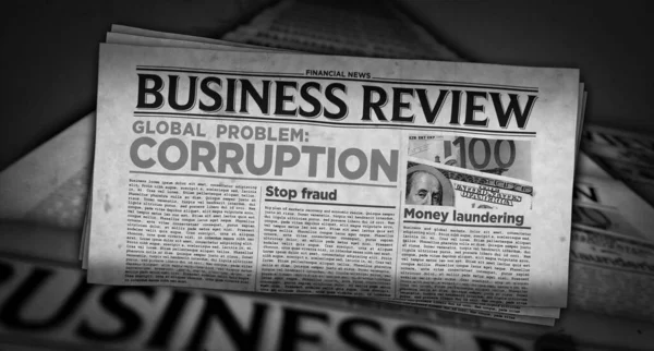 Korupce Globálním Obchodním Problému Zastavit Podvody Praní Špinavých Peněz Zprávy — Stock fotografie