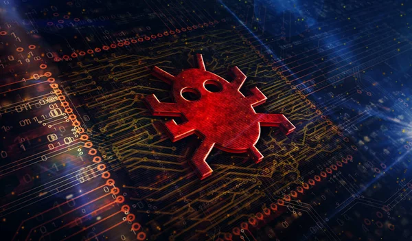 Attacco Virus Informatici Sicurezza Informatica Malware Criminalità Tecnologia Software Spionaggio — Foto Stock