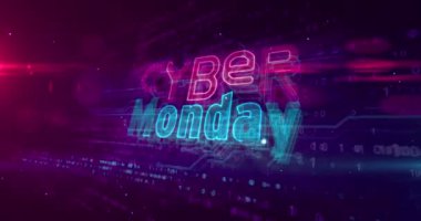 Siber pazartesi, iş promosyonu, alışveriş ve indirimli döngü animasyonu. Gelecekçi soyut 3d biçimlendirilebilir döngü ve pürüzsüz konsept.