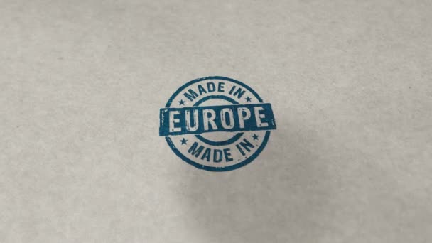 Wykonane Europie Unii Europejskiej Stempel Pętli Bezproblemowej Animacji Uderzenie Dłoń — Wideo stockowe