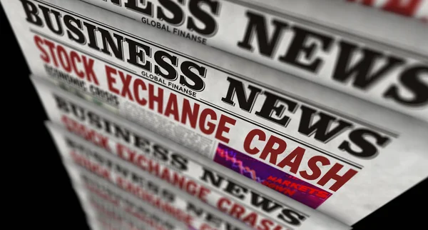 Bourse Crash Nouvelles Affaires Tirage Quotidien Vintage Presse Presse Papier — Photo