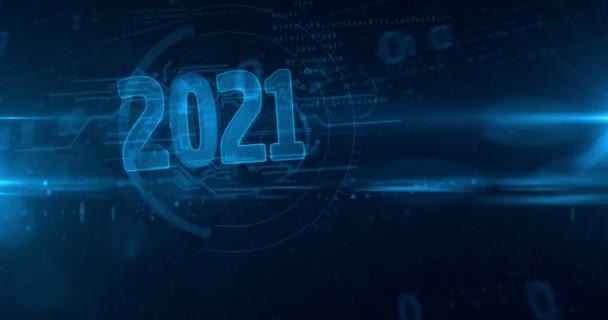 2021 Rok Nová Koncepce Kyber Designu Animace Futuristické Abstraktní Vykreslování — Stock video