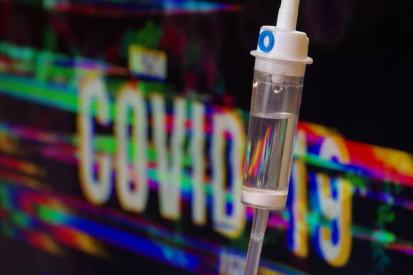 Epidemisk Covid Kris Ett Dropp Med Pandemisk Symbol Bakgrundsbild Begreppet — Stockfoto