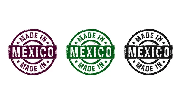 Made Mexico Stamp Icons Few Color Versions Factory Manufacturing Production — Stock Photo, Image