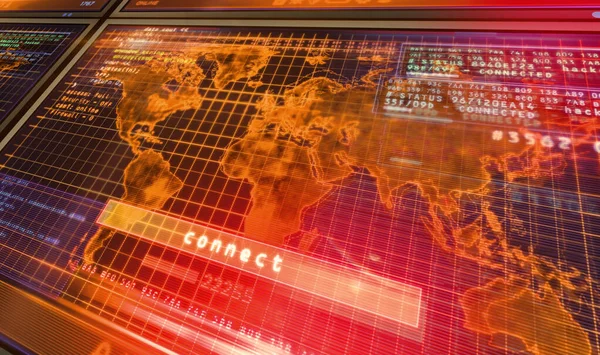 Mapa Ziemi Ekranie Komputera Globalny Biznes Sieci Globalizacja Połączenie Koncepcja — Zdjęcie stockowe