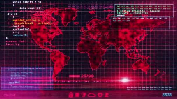 Peta Bumi Layar Komputer Bisnis Global Komunikasi Internet Globalisasi Koneksi — Stok Video