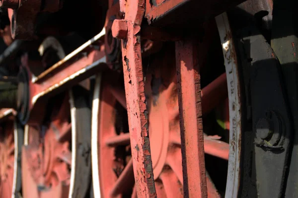 Locomotora Vapor Una Vieja Máquina Ferrocarril Oxidada Industria Del Carbón —  Fotos de Stock