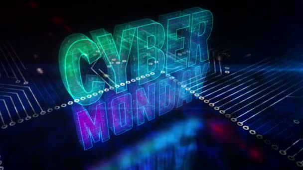 Cyber Monday Venta Compras Digitales Negocios Marketing Tienda Online Promoción — Vídeo de stock