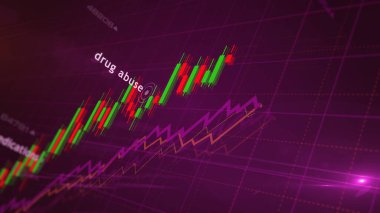 Uyuşturucu kullanımı ve eczane bağımlılığı grafikleri ve grafikleri konsept 3d illüstrasyon