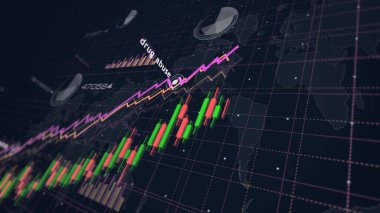 Uyuşturucu kullanımı ve eczane bağımlılığı grafikleri ve grafikleri konsept 3d illüstrasyon
