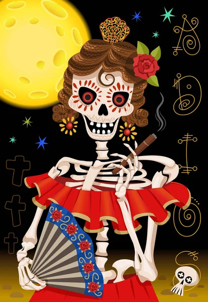 Mexican Skeleton Day Dead Holiday Mexican Party Illustration Ethnic Peoples — Stock Photo, Image