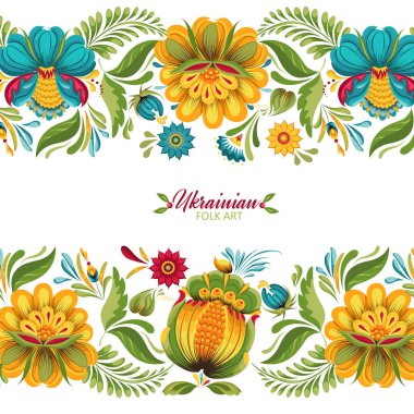 Ukrayna süsleme sayfası tasarımı. Etnik köken. Soyut çiçekler