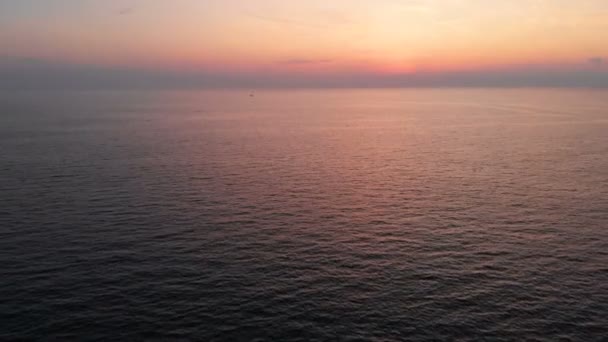 Sea sunrise water aerial drone view Video Clip