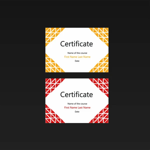 Polygonal Certificate Templates Format — Stock Vector