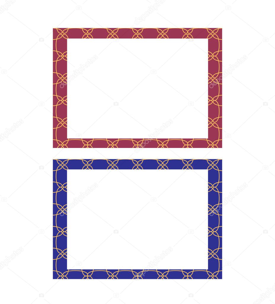 Set of 2 elegant frames. A4 scaled templates