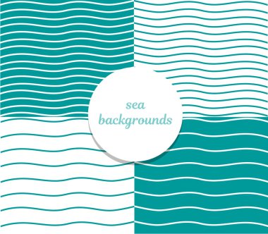 Dalgalı arka planlar kümesi. Vektör çizimi