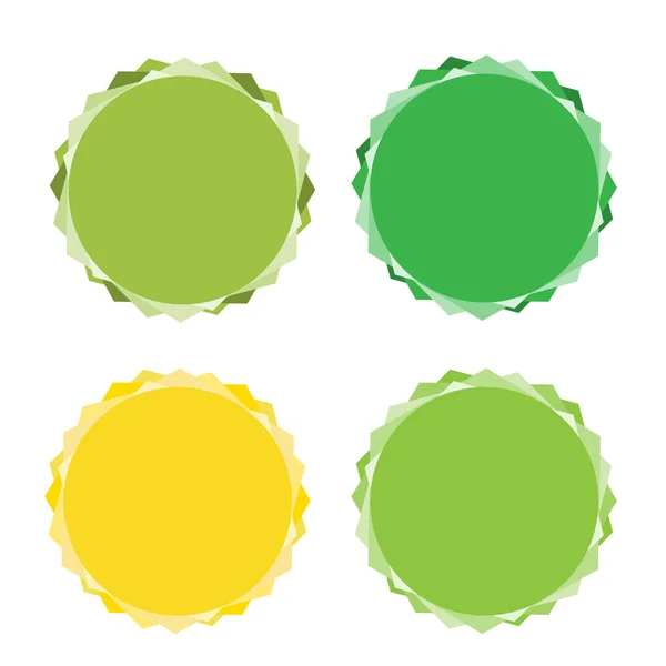 Paket, kitap, afiş, broşürler, sertifikalar vb. için 4 etiket/rozet seti. Yuvarlak çerçeveler